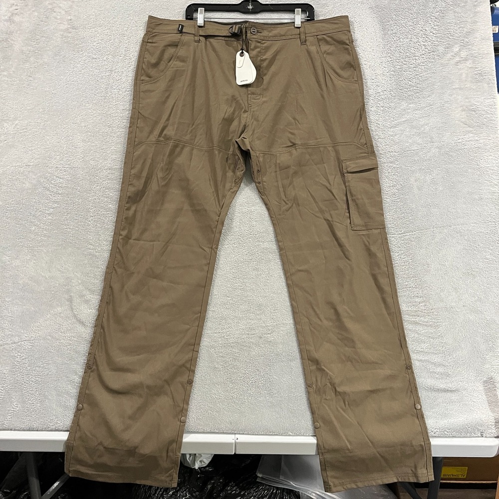 PrAna Stretch Zion Pant II Pants Mens 42x36 Mud Relaxed Straight Leg Hiking NEW